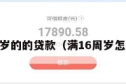 满16周岁的的贷款（满16周岁怎么贷款）